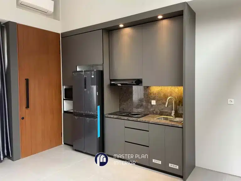 contoh kitchen set aluminium frameless