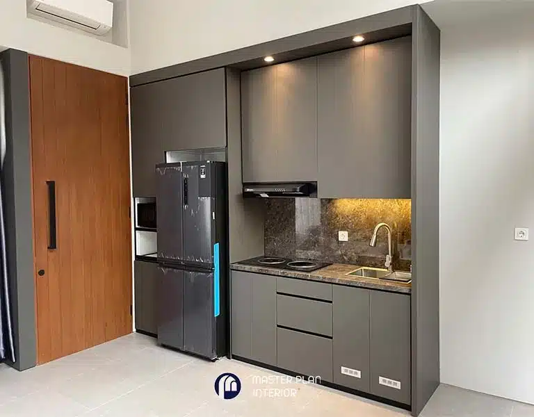 kitchen set aluminium warna abu abu
